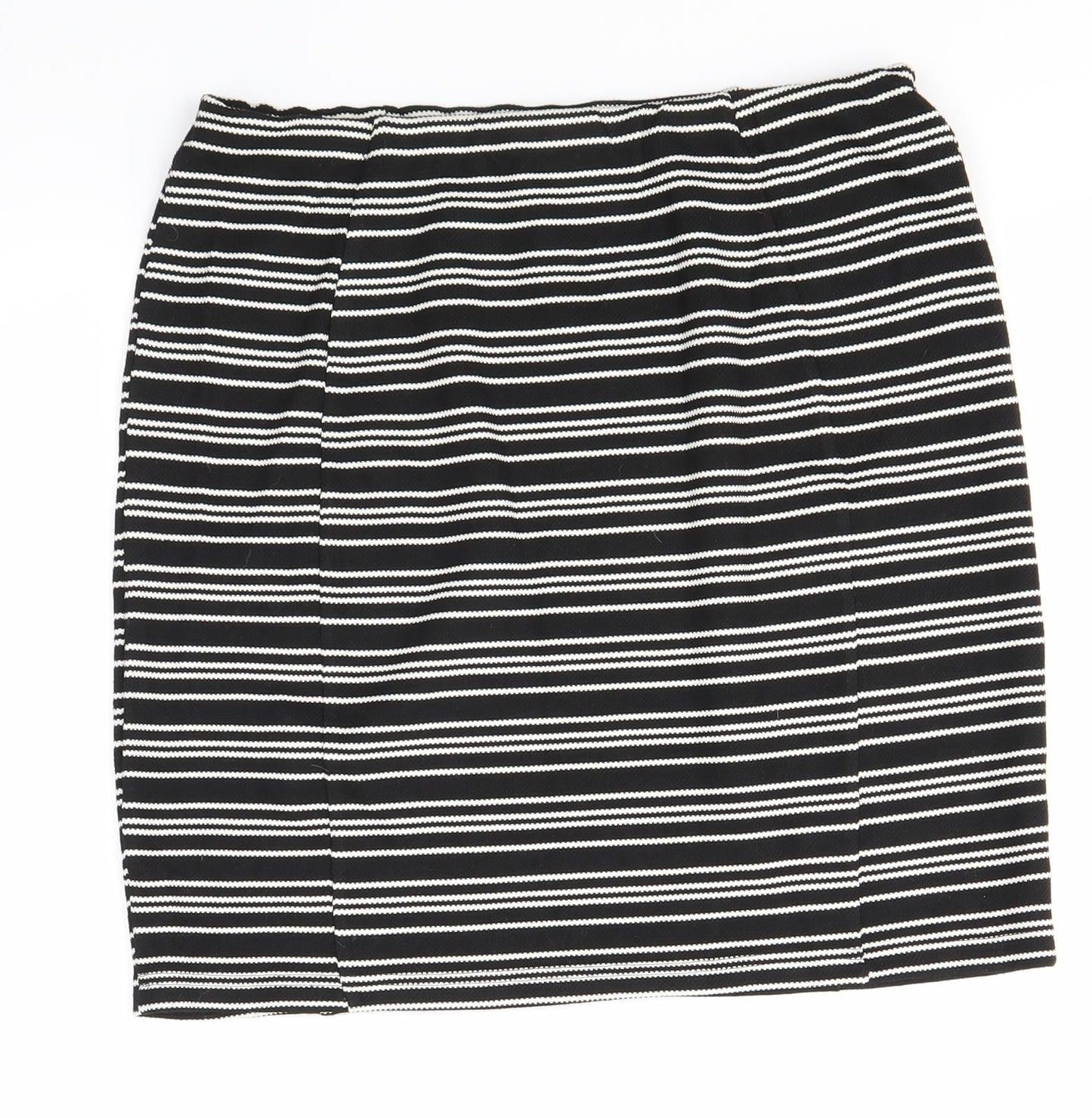 Matalan Womens Black Striped  Straight & Pencil Skirt Size 12