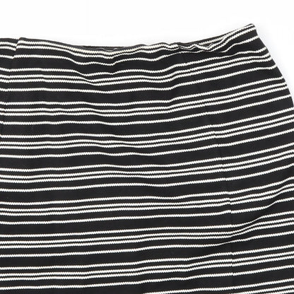 Matalan Womens Black Striped  Straight & Pencil Skirt Size 12