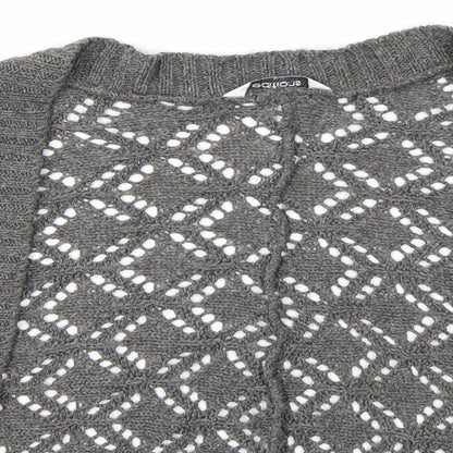 Womens UK Size L Editions Grey Cardigan Jumper