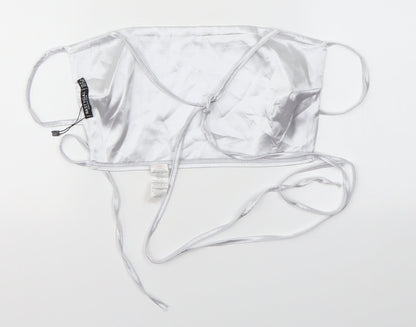 Nasty Gal Womens Grey   Cropped Blouse Size 8