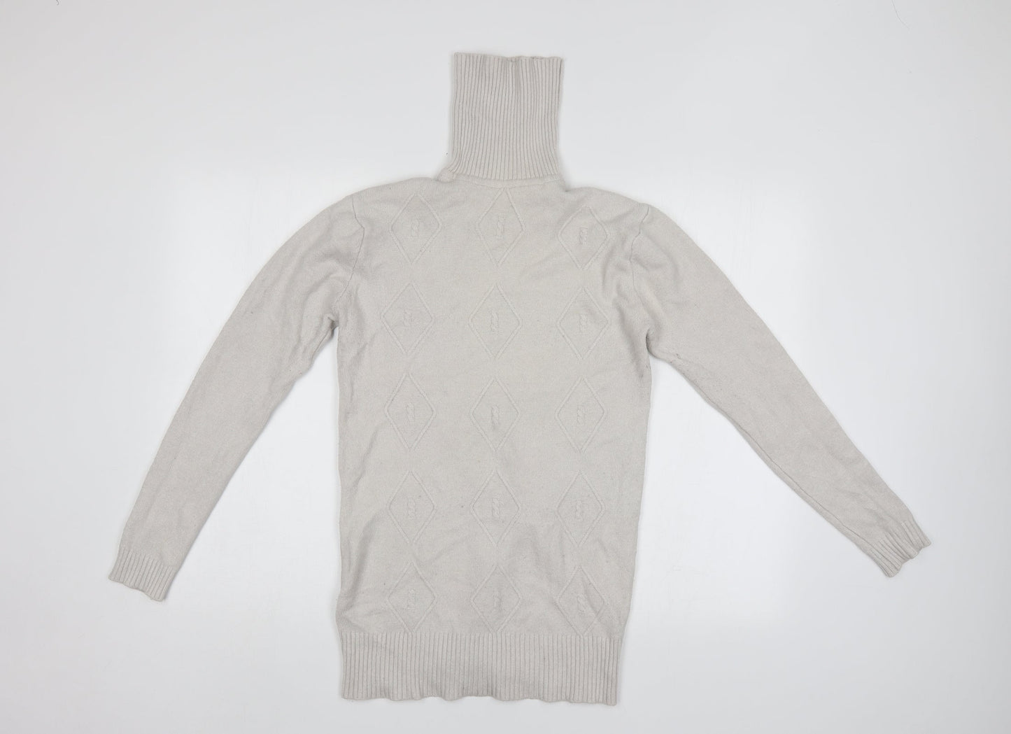 silver swan Womens Ivory Argyle/Diamond  Pullover Jumper Size L