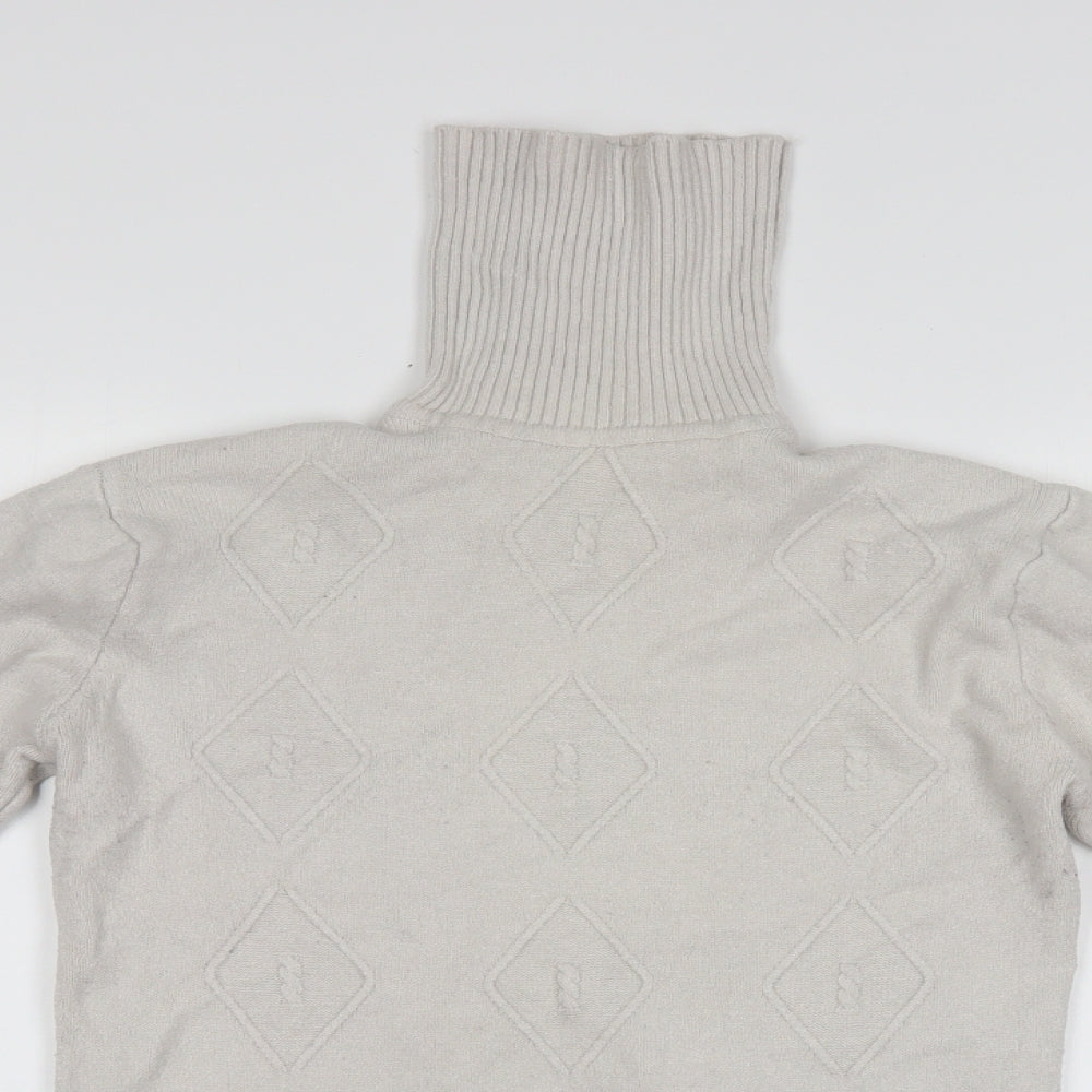 silver swan Womens Ivory Argyle/Diamond  Pullover Jumper Size L
