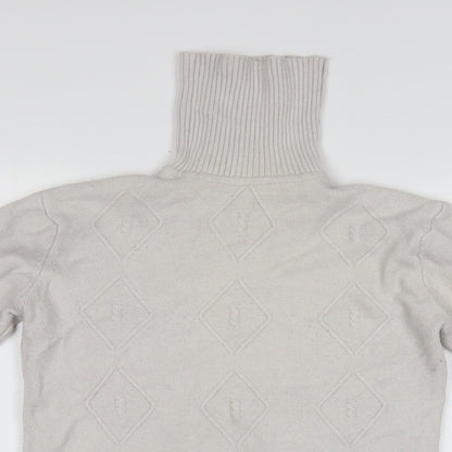 silver swan Womens Ivory Argyle/Diamond  Pullover Jumper Size L