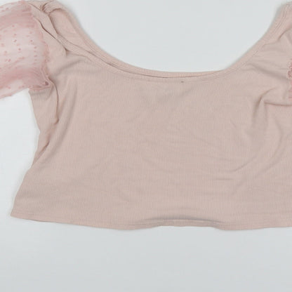 Lily Rose Womens Pink   Cropped Blouse Size 12