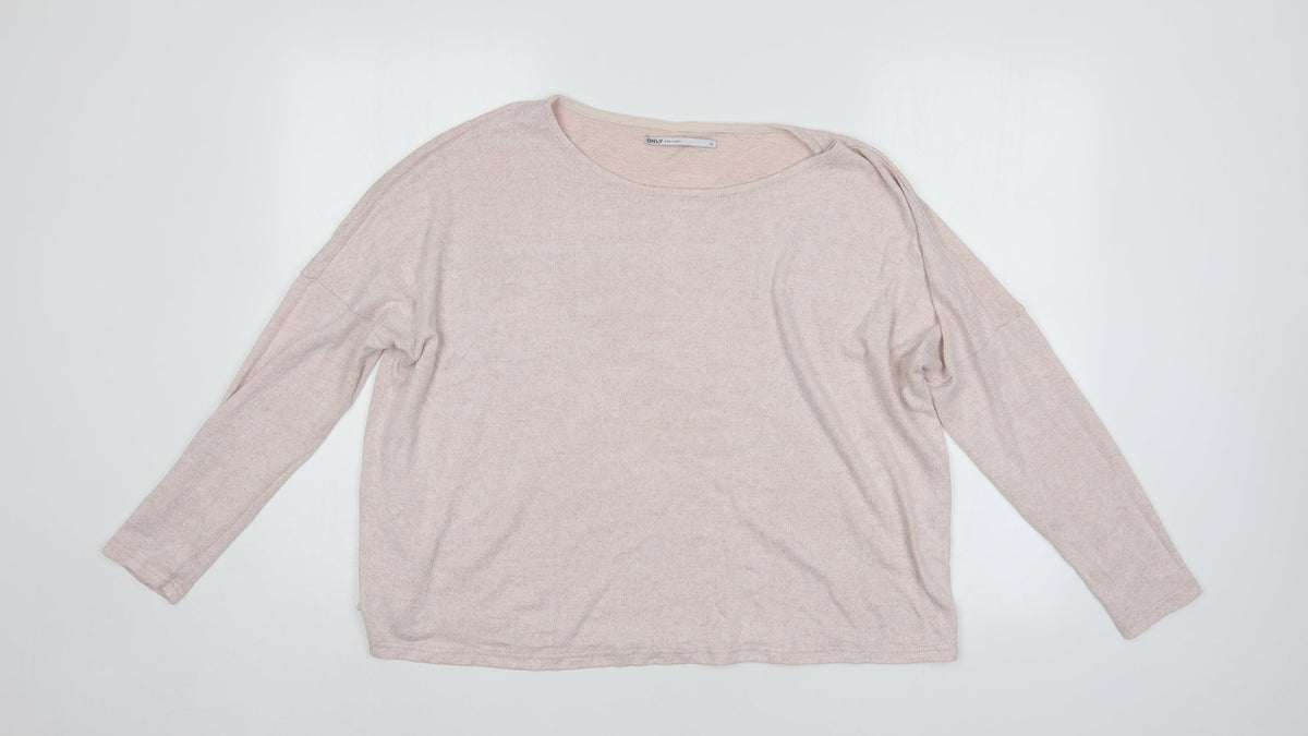 Additional front view of Only Our Story women’s pink jumper, size M