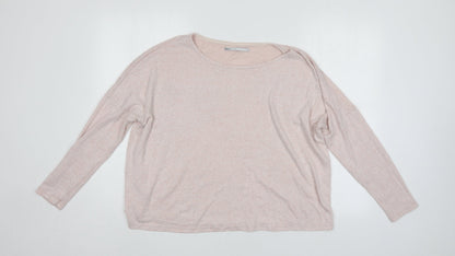 Additional front view of Only Our Story women’s pink jumper, size M