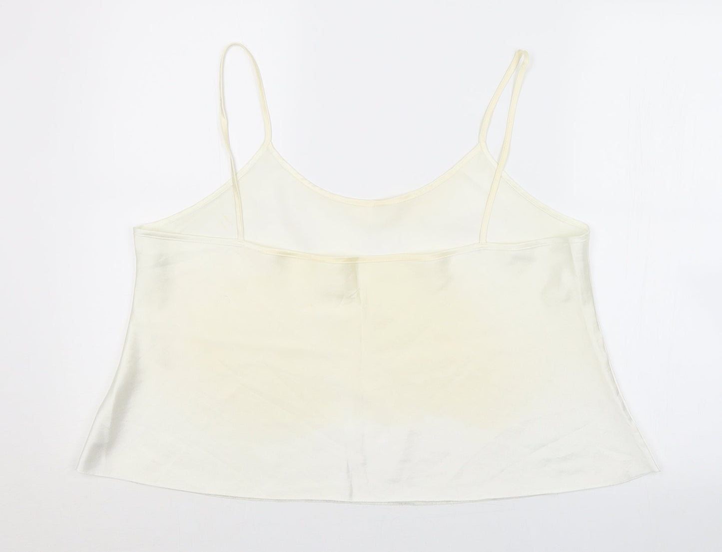 Womens UK Size  Preworn White Basic Tank