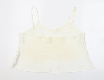 Womens UK Size  Preworn White Basic Tank