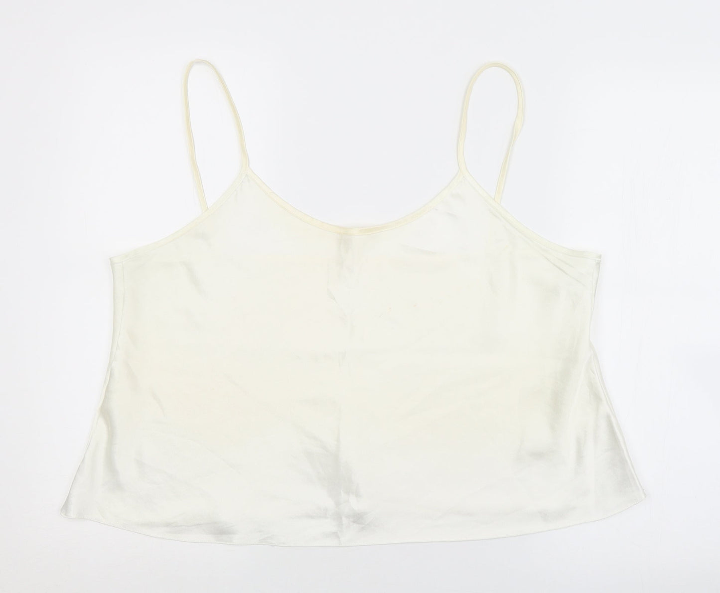Womens UK Size  Preworn White Basic Tank
