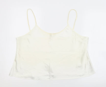 Womens UK Size  Preworn White Basic Tank