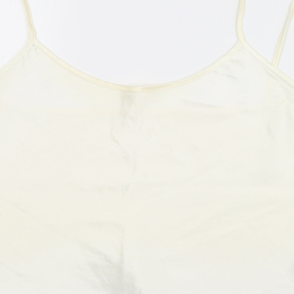 Womens UK Size  Preworn White Basic Tank
