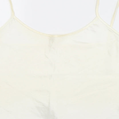Womens UK Size  Preworn White Basic Tank