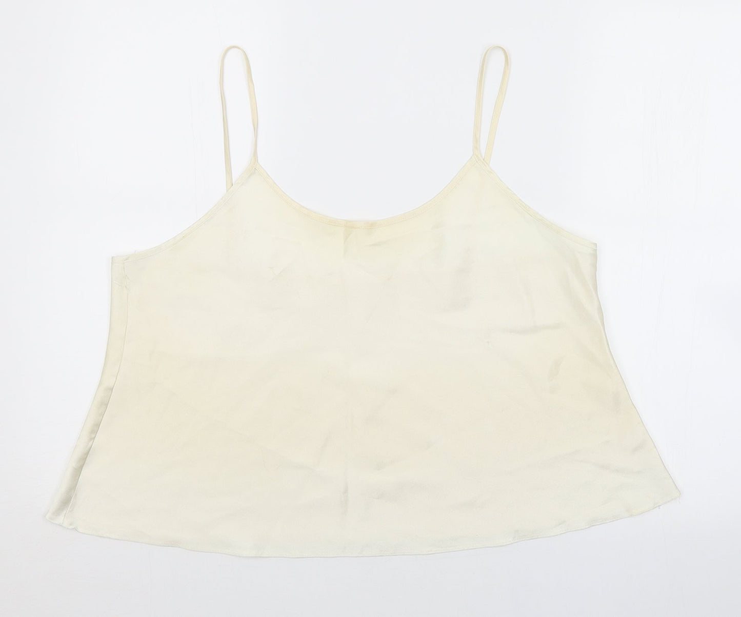 Womens UK Size  Preworn White Basic Tank