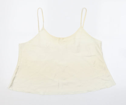 Womens UK Size  Preworn White Basic Tank