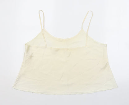 Womens UK Size  Preworn White Basic Tank