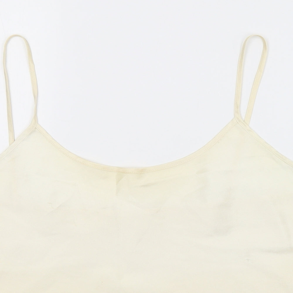 Womens UK Size  Preworn White Basic Tank