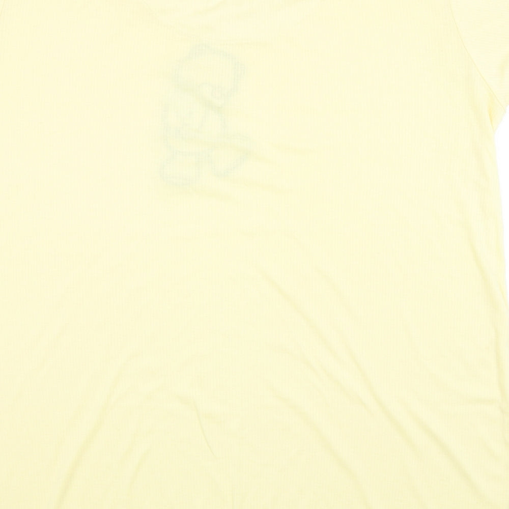 Brand and care label for SSSHHH women’s yellow top pyjama top