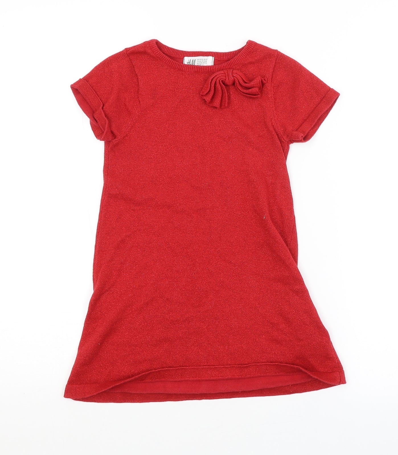 H&M Girls Red   Jumper Dress  Size 5-6 Years