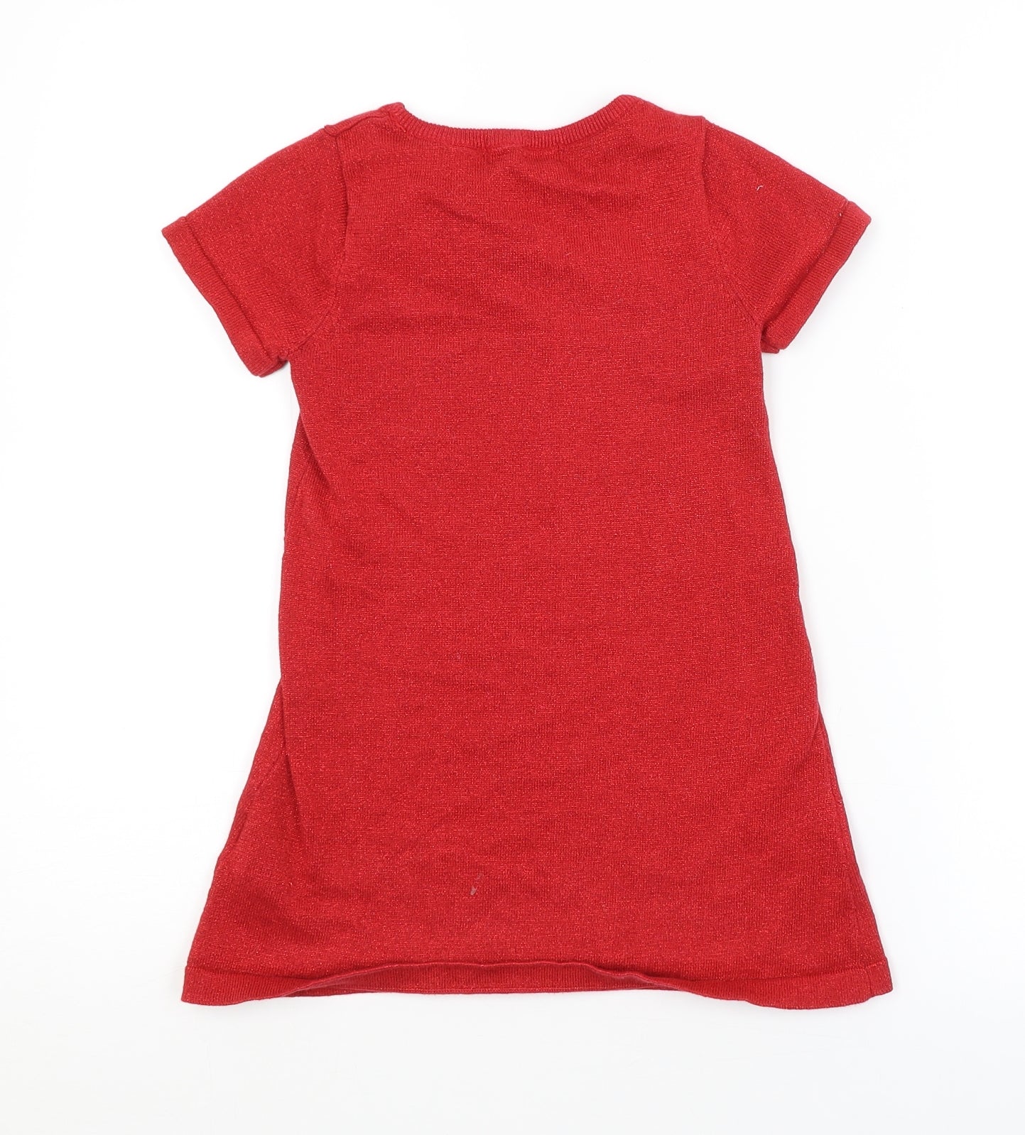 H&M Girls Red   Jumper Dress  Size 5-6 Years