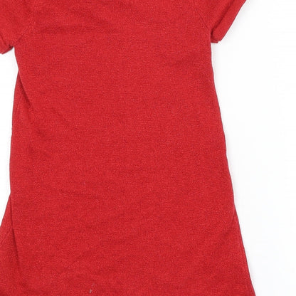 H&M Girls Red   Jumper Dress  Size 5-6 Years