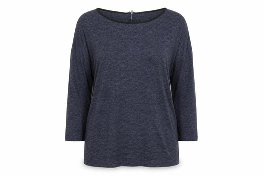 Front view of Atmosphere women’s blue basic t-shirt, size UK 6