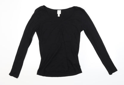 Womens UK Size L H&M Black Basic Blouse