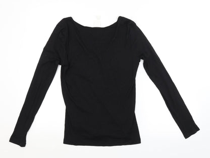 Womens UK Size L H&M Black Basic Blouse