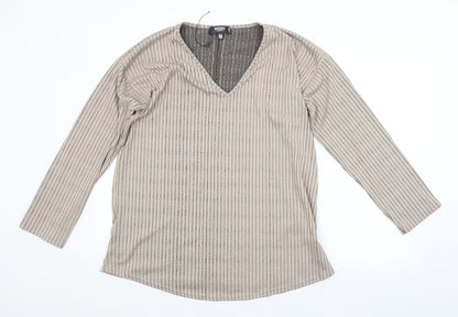 Womens UK Size 12 Missguided Beige Basic Blouse