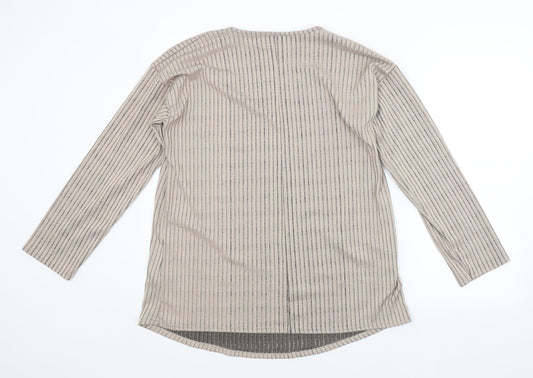 Womens UK Size 12 Missguided Beige Basic Blouse