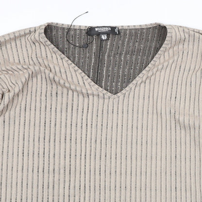 Womens UK Size 12 Missguided Beige Basic Blouse