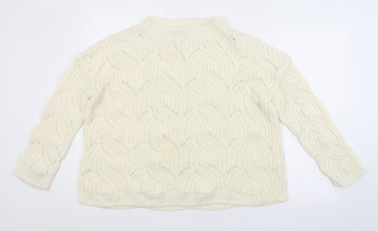Womens UK Size 10 Miss Selfridge White Pullover Jumper