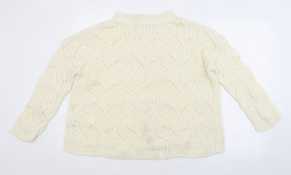 Womens UK Size 10 Miss Selfridge White Pullover Jumper