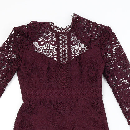 Preworn Womens Purple Floral  Pencil Dress