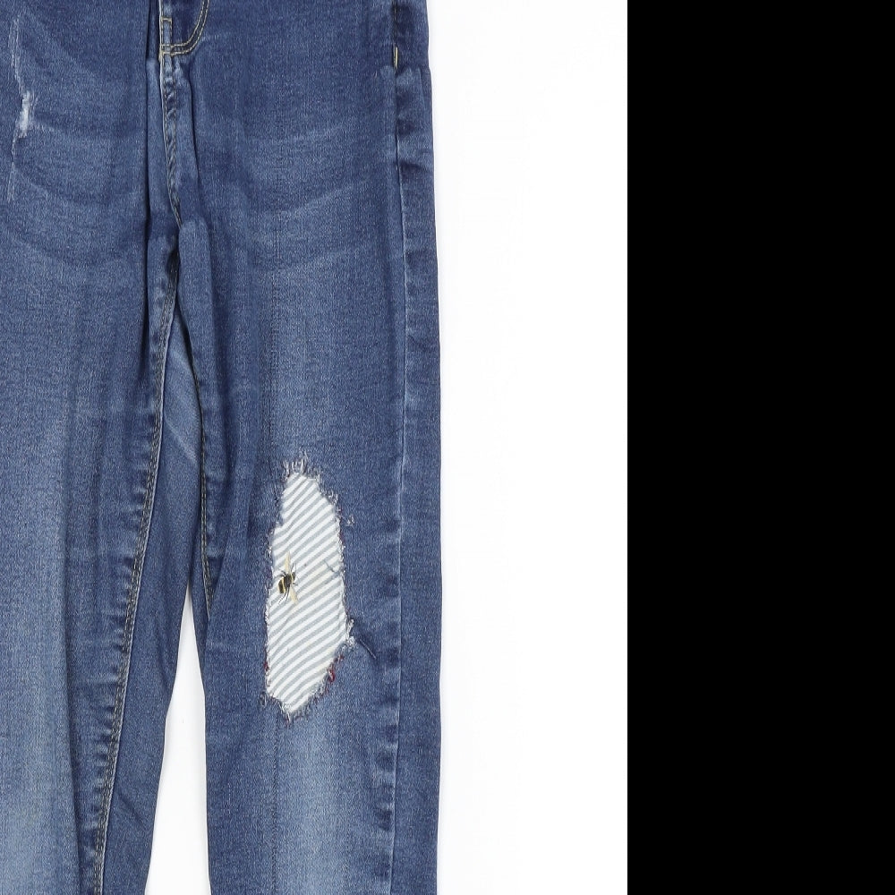 DENIM 365 Womens Blue Striped  Skinny Jeans Size 10 L26 in