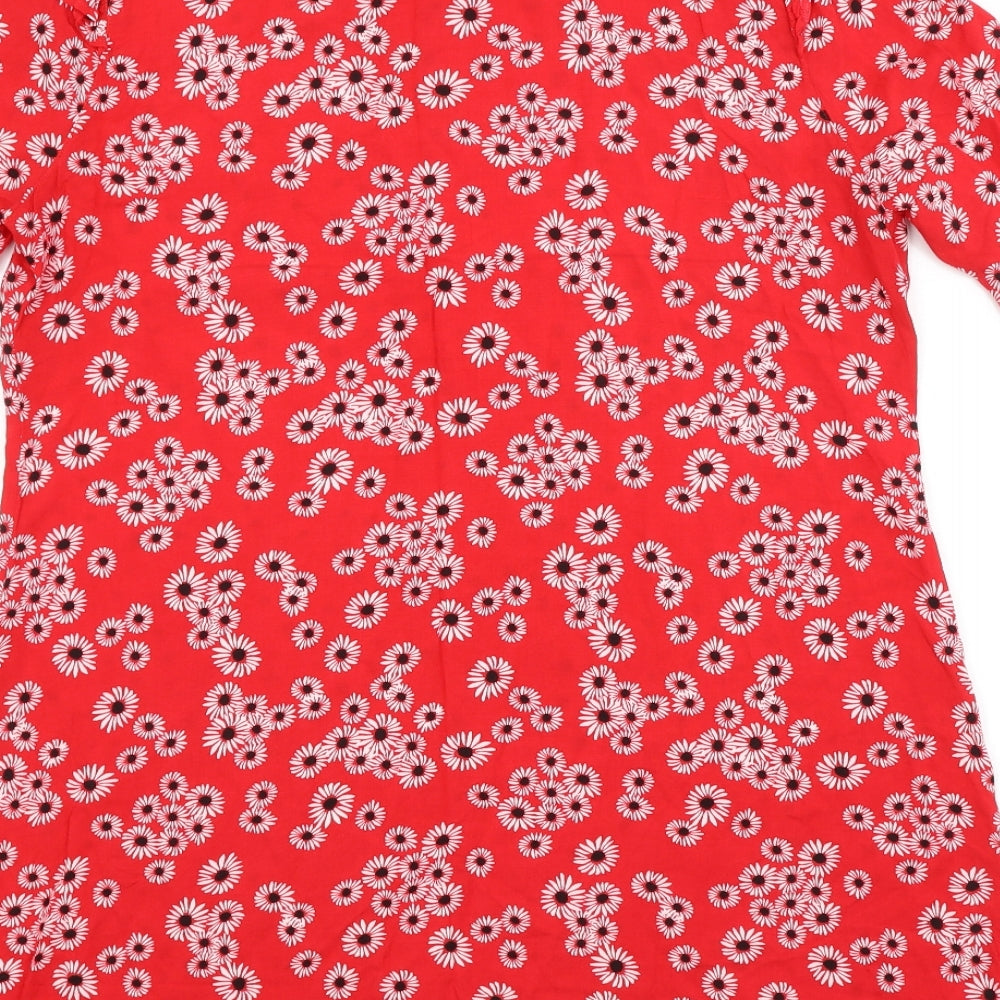 Papaya Womens Red Floral  A-Line  Size 14