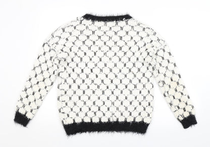 Womens UK Size XS Quiz White Pullover Jumper