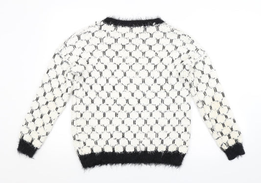 Womens UK Size XS Quiz White Pullover Jumper