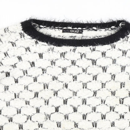 Womens UK Size XS Quiz White Pullover Jumper