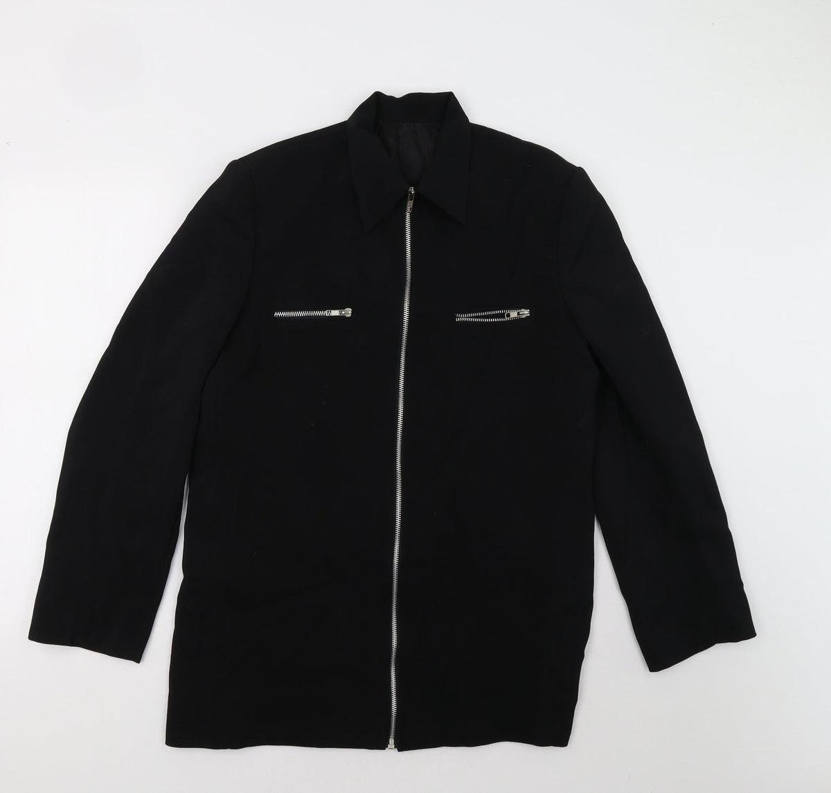 Additional front view of Field & Stream women’s black overcoat blazer, size M