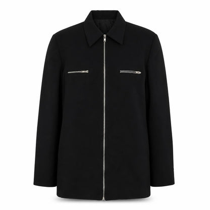 Front view of Field & Stream women’s black overcoat blazer, size M