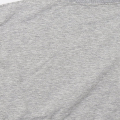 Brand and care label for Primark women’s grey pullover sweatshirt, size M