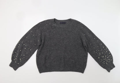 Womens UK Size M M&S Grey Pullover Jumper