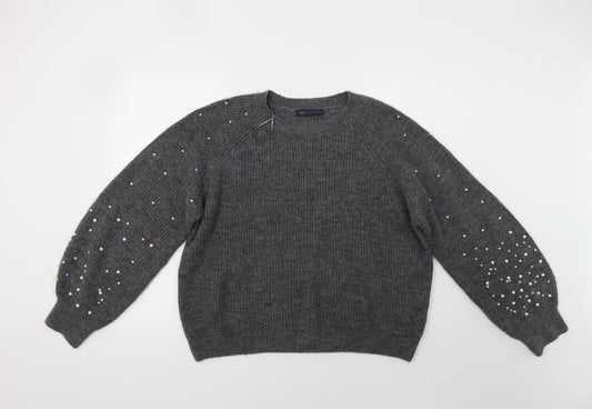 Womens UK Size M M&S Grey Pullover Jumper
