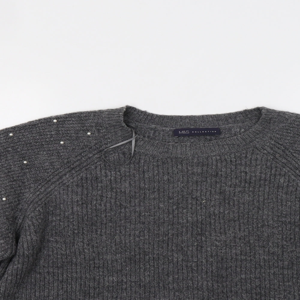 Womens UK Size M M&S Grey Pullover Jumper