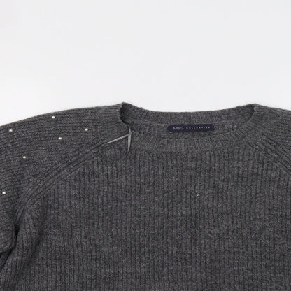 Womens UK Size M M&S Grey Pullover Jumper
