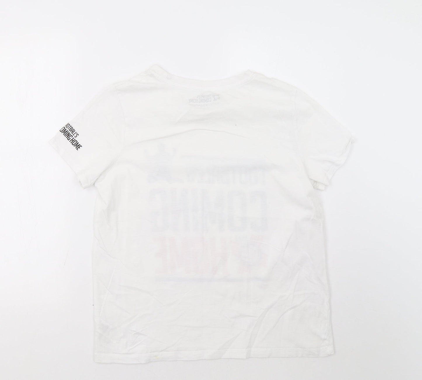 Football's Coming Home Womens White   Basic T-Shirt Size 12  - Football