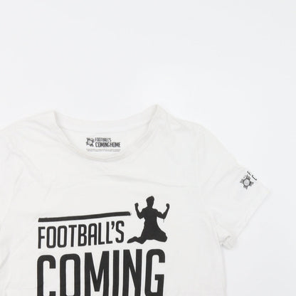 Football's Coming Home Womens White   Basic T-Shirt Size 12  - Football