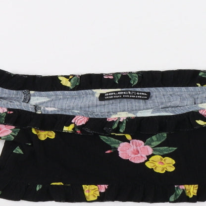 Select Girls Black Floral  Camisole Blouse Size 10-11 Years
