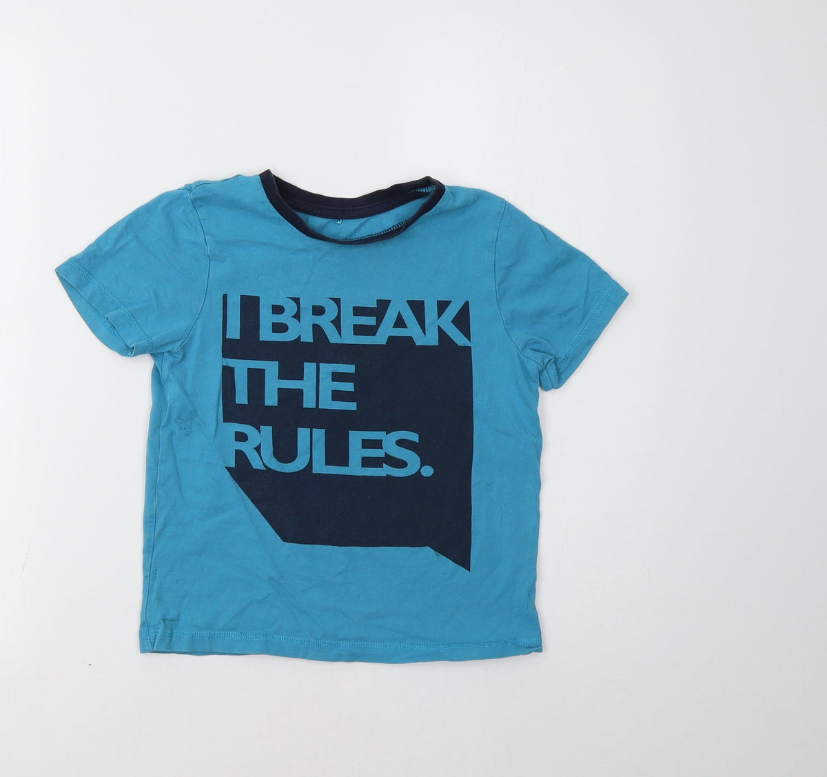 Additional front view of George boys’ blue basic t-shirt, size 7-8, years - break the rules
