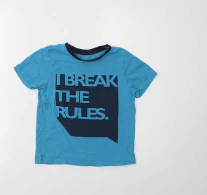 Additional front view of George boys’ blue basic t-shirt, size 7-8, years - break the rules